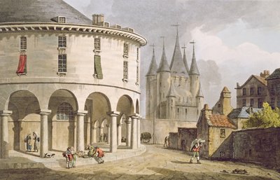 View of the Donjon and La Rotonde at the Temple, Paris by John Claude Nattes